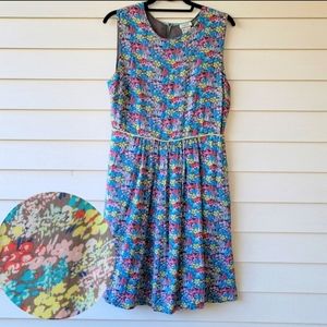 Matilda Jane Blue Pink Yellow Linned flower dress Size 12